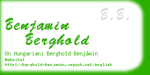 benjamin berghold business card